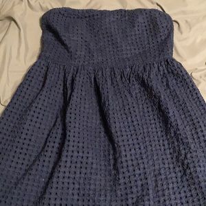 Navy Blue Strapless Dress